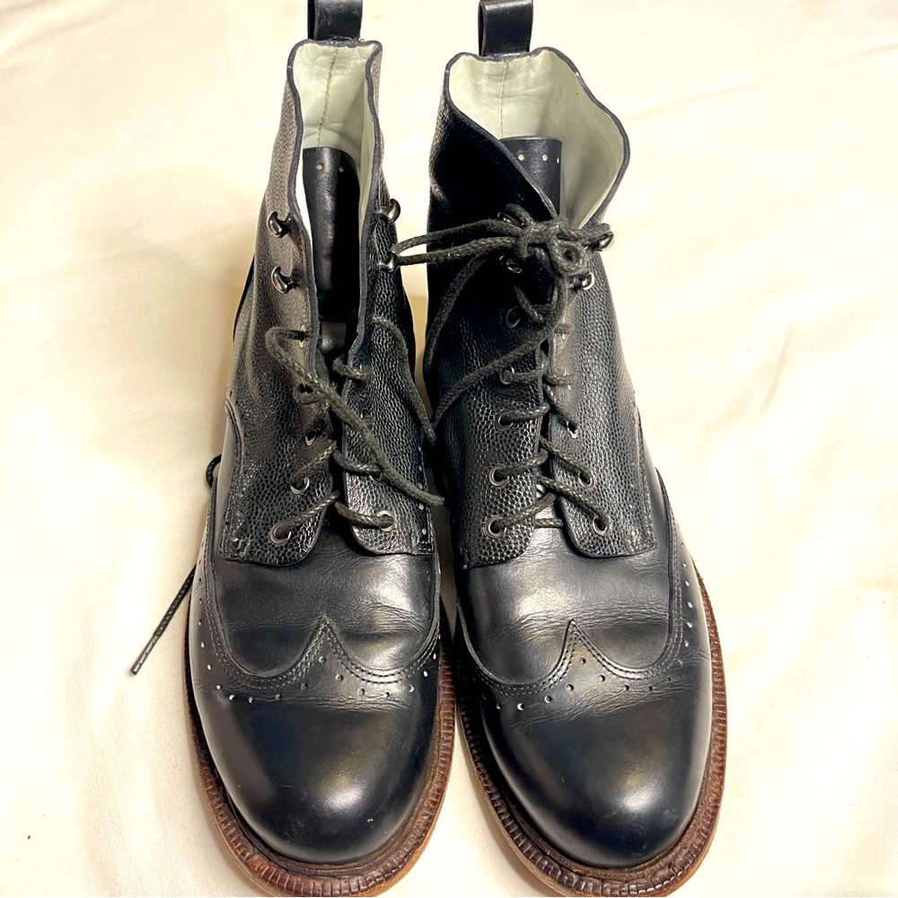 Rag & bone black leather laser cut cozen lace up boots - Picture 12 of 12